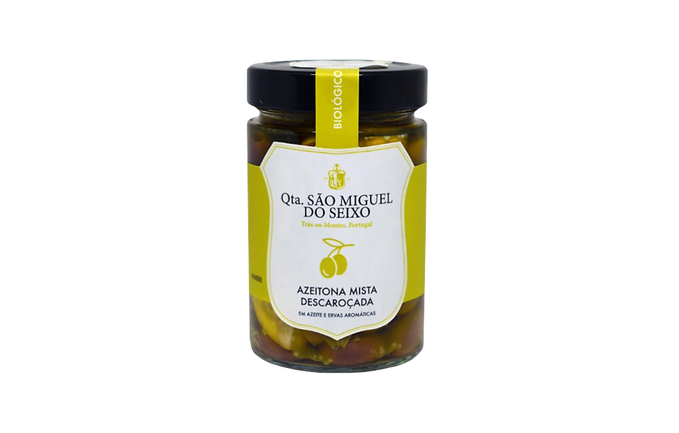 Aceitunas Mixtas Deshuesadas en Aceite de Oliva y Hierbas Aromáticas - Quinta. São Miguel do Seixo